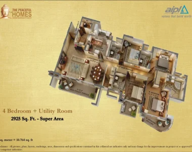 Aipl-the-peaceful-homes-floor-plan-4-bhk-utility-room