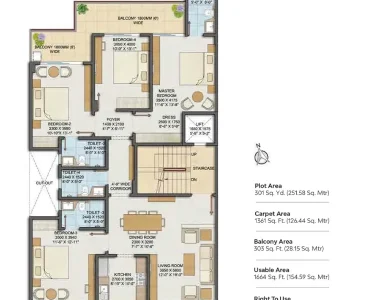 Adani-samsara-avasa-4bhk-floor-plan-type-1