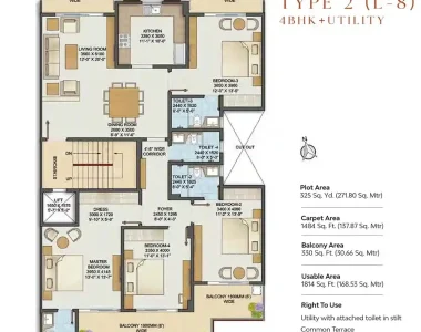Adani-samsara-avasa-4bhk-floor-plan-type-2