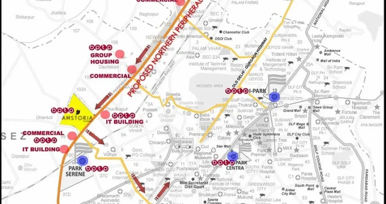 Bptp-amstoria-location-map