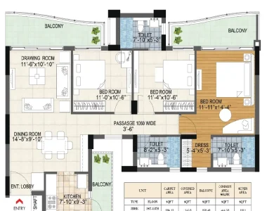 Bptp-terra-floor-plan-1811-sq.ft_.-2-bhk-type-2