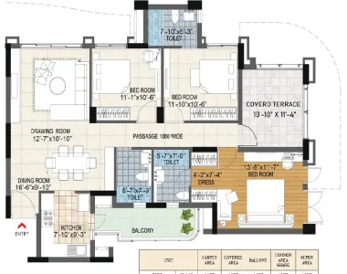 Bptp-terra-floor-plan-1877-sq.ft_.-3-bhk-type-4