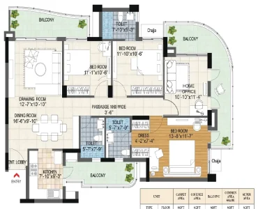 Bptp-terra-floor-plan-2191-sq.ft_.-3-bhkhome-office-type-6