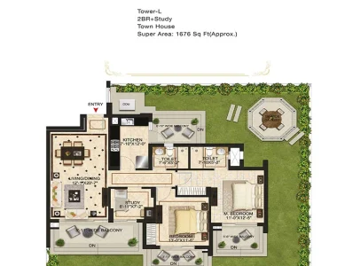 Central-park-resorts-beau-villas-2-br-study-floor-plan-1676-sq.ft-tower-l