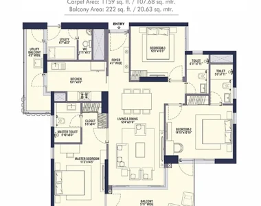 Conscient-hines-elevate-floor-plan-3-bhk-type-a