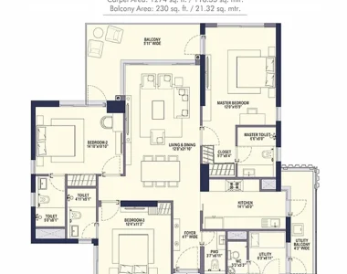 Conscient-hines-elevate-floor-plan-3-bhk-type-b