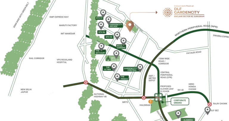 Dlf-garden-city-enclave-phase-2-location-map