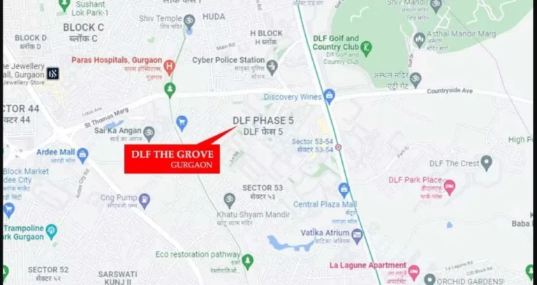 Dlf-the-grove-location-map