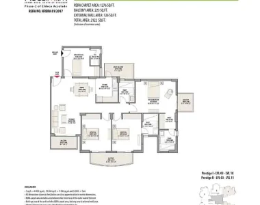Eldeco-acclaim-3-bhk-servant-room-floor-plan