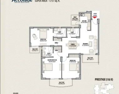 Eldeco-accolade-3-bhk-floor-plan-type-b