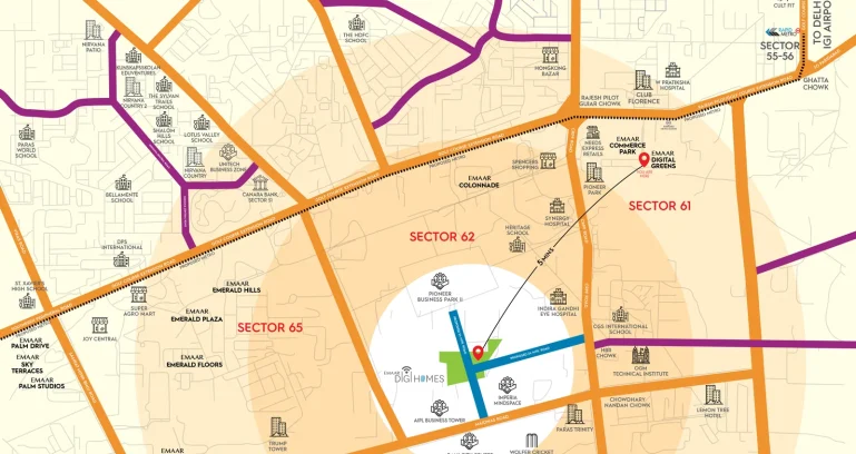 Emaar-digi-homes-location-map