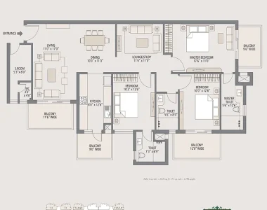 Emaar-imperial-gardens-floor-plan-3-bhk-study-room-2025-sqft.