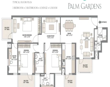 Emaar-mgf-palm-gardens-flor-plan-3-bhk-type-1a