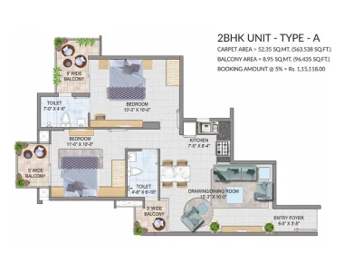 Gls-south-avenue-2bhk-type-a