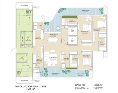 Ganga-realty-nandaka-3bhk-unit-3b-floor-plan
