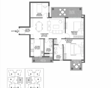 Godrej-101-floor-plan-2-bhk-study-type-2