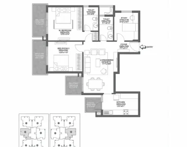 Godrej-101-floor-plan-2-bhk-study-type-3
