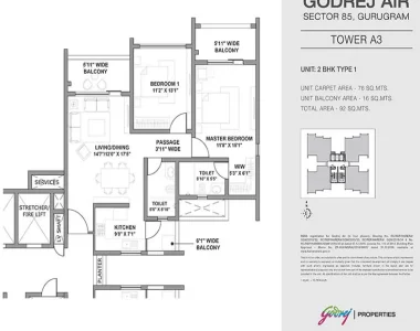 Godrej-air-floor-plan-2-bhk-type-1