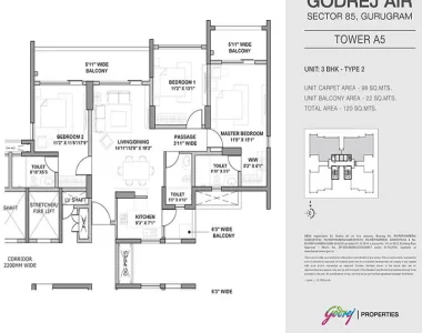 Godrej-air-floor-plan-3-bhk-type-2