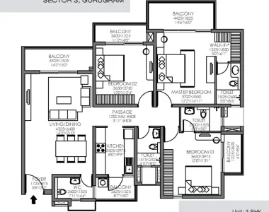 Godrej-habitat-floor-plan-3-bhk