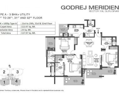 Godrej-meridien-floor-plan-3-bhk-utility-type-a-iconic-towers