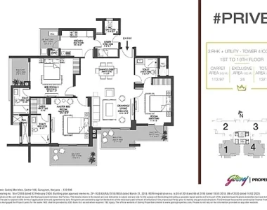 Godrej-prive-floor-plan-3-rhk-utility