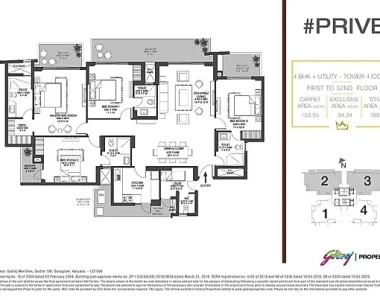 Godrej-prive-floor-plan-4-bhk-utility