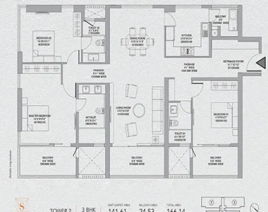 Godrej-south-estate-floor-plan-3-bhk