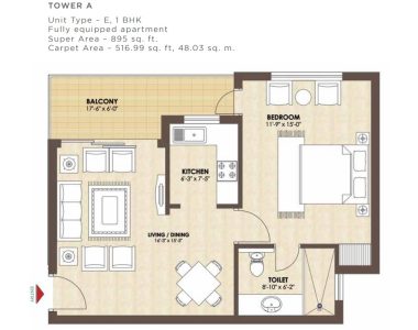 Kashish-manor-one-sector-111-gurgaon-floor-plan-1-bhk