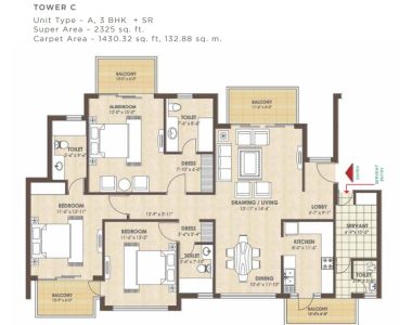 Kashish-manor-one-sector-111-gurgaon-floor-plan-3-bhk