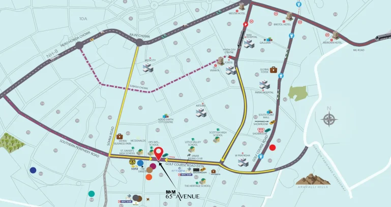 M3m-65th-avenue-location-map
