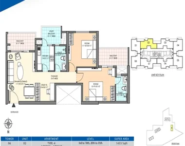 M3m-duo-high-floor-plan-2-bhkstudy