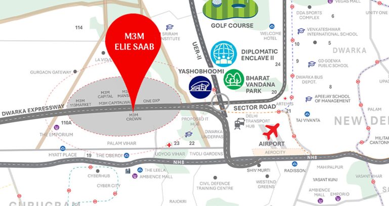 M3m Elie Saab At Scda Location Map