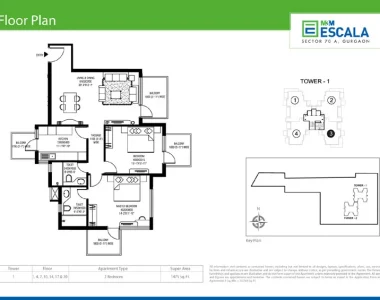 M3m-escala-2-bhk-floor-plan