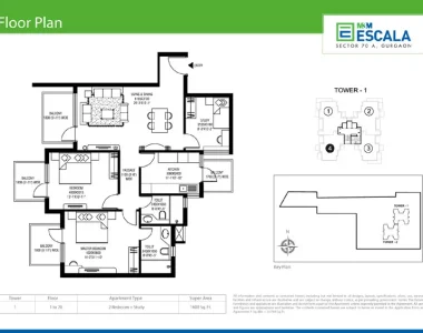 M3m-escala-2-bhk-study-floor-plan