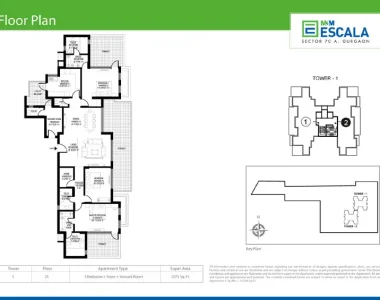 M3m-escala-3-bhk-servant-room-store-floor-plan