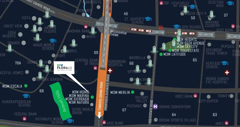M3m-flora-68-location-map