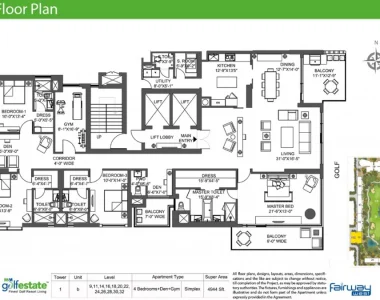 M3m-golf-estate-4bhk-floor-plan-type-b-4944-sqft