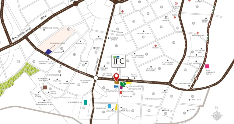 M3m-international-financial-center-ifc-location-map