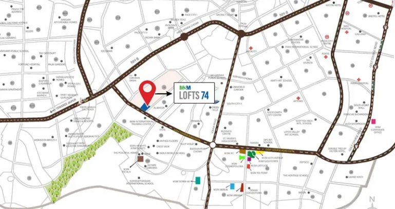 M3m-lofts-74-location-map