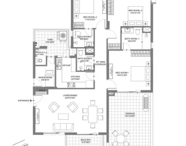 M3m-merlin-3bhk3tsqtr-floor-plan