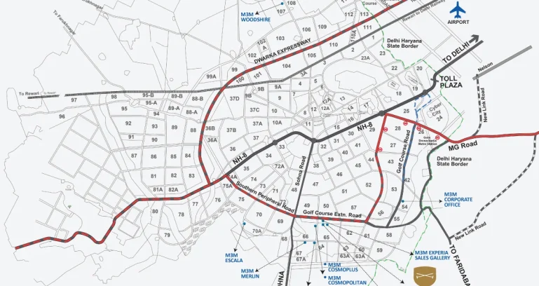 M3m-polo-suites-location-map