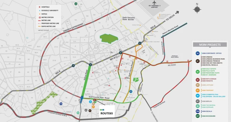M3m-route-65-location-map
