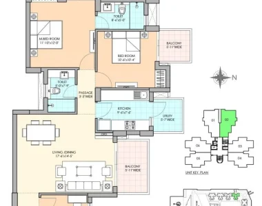 M3m-sierra-floor-plan-2bhk-study