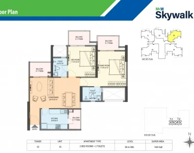 M3m-skywalk-2bhk-floor-plan-1424-sqft