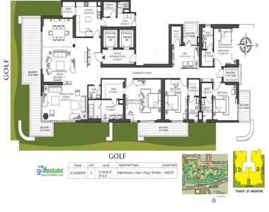 M3m-st.andrews-golf-residences-4-bhk-floor-plan