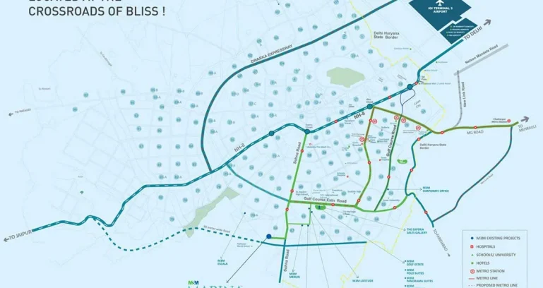 M3m-the-marina-location-map