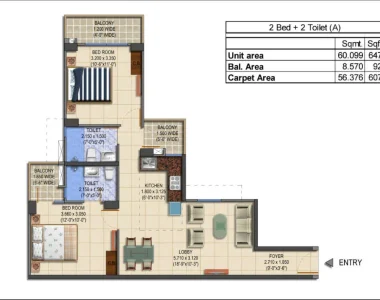 Mrg-world-the-balcony-floor-plan-2-bhk-type-a