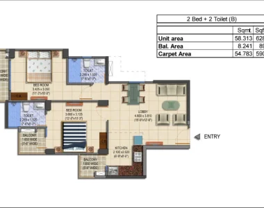 Mrg-world-the-balcony-floor-plan-2-bhk-type-b