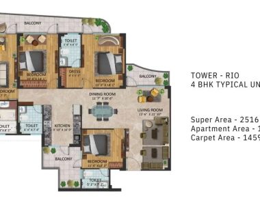 Oxirich-chintamanis-gurgaon-floor-plan-4-bhk